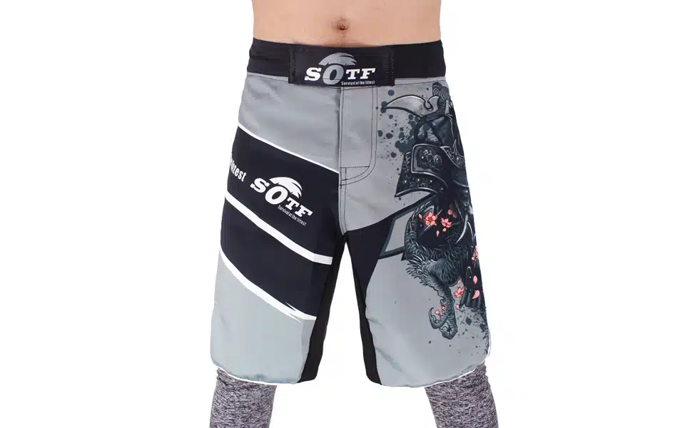 SOTF men's Japanese warrior gray sports fitness angle pants Tiger Muay Thai boxing shorts mma short kickboxing boxeo pretorian 9