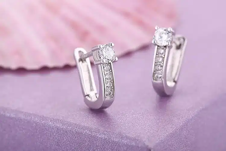 Fashion 925 sterling silver stud earrings jewelry luxury Rhinestone inlaid "U"design ear buckle earrings women jewelry 10