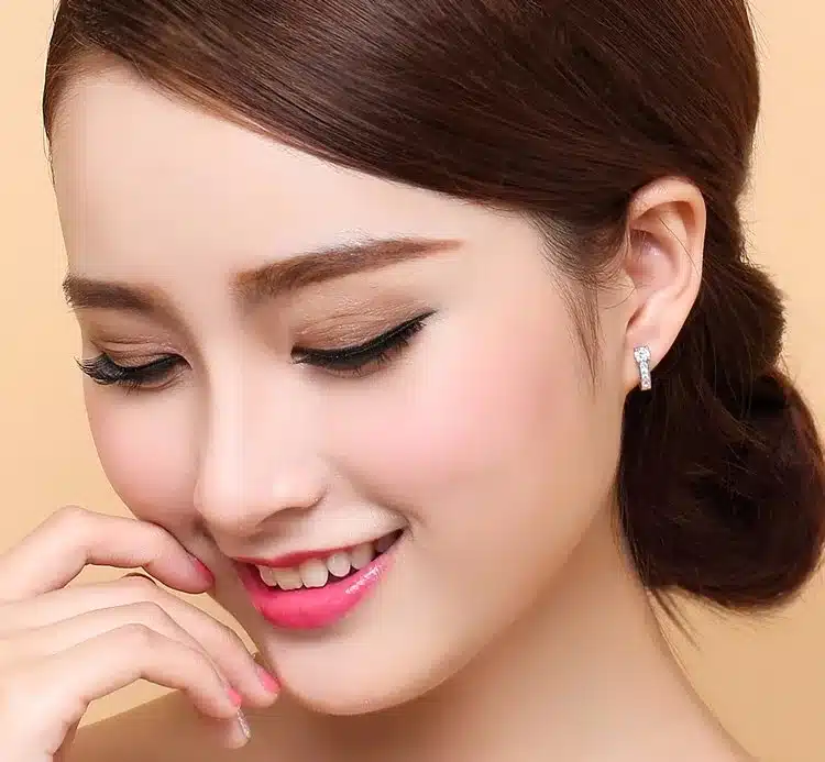 Fashion 925 sterling silver stud earrings jewelry luxury Rhinestone inlaid "U"design ear buckle earrings women jewelry 14