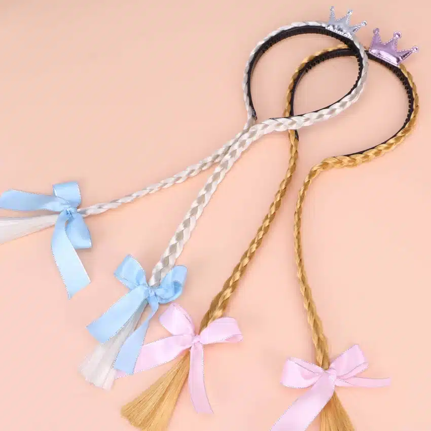 Elsa Anna Princess Cosplay Toy Braid Wig Hair Bands Children's Fiber Pigtails Accessories Holiday Doll Christmas Toys 13