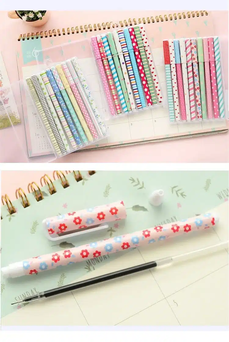 10 pcs/pack Color gel pen Cartoon animal Starry star Sweet floral pens 0.38mm ballpoint Stationery Office school supplies F308 14