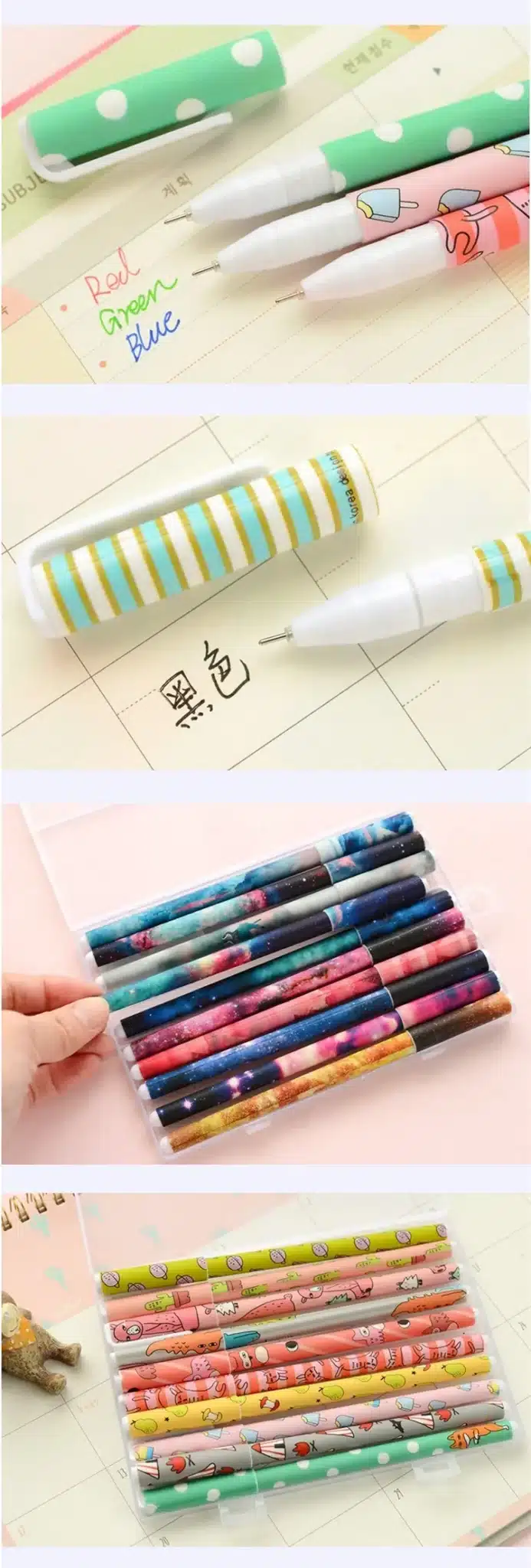 10 pcs/pack Color gel pen Cartoon animal Starry star Sweet floral pens 0.38mm ballpoint Stationery Office school supplies F308 16