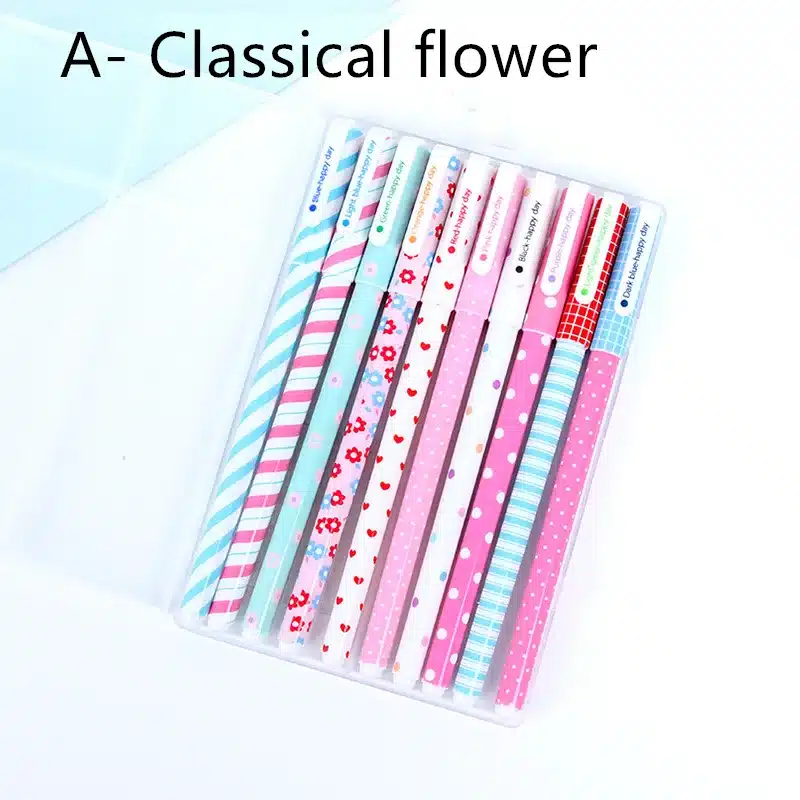 10 pcs/pack Color gel pen Cartoon animal Starry star Sweet floral pens 0.38mm ballpoint Stationery Office school supplies F308 17