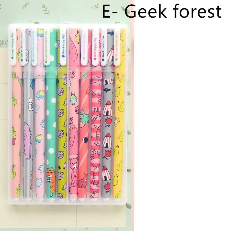 10 pcs/pack Color gel pen Cartoon animal Starry star Sweet floral pens 0.38mm ballpoint Stationery Office school supplies F308 21