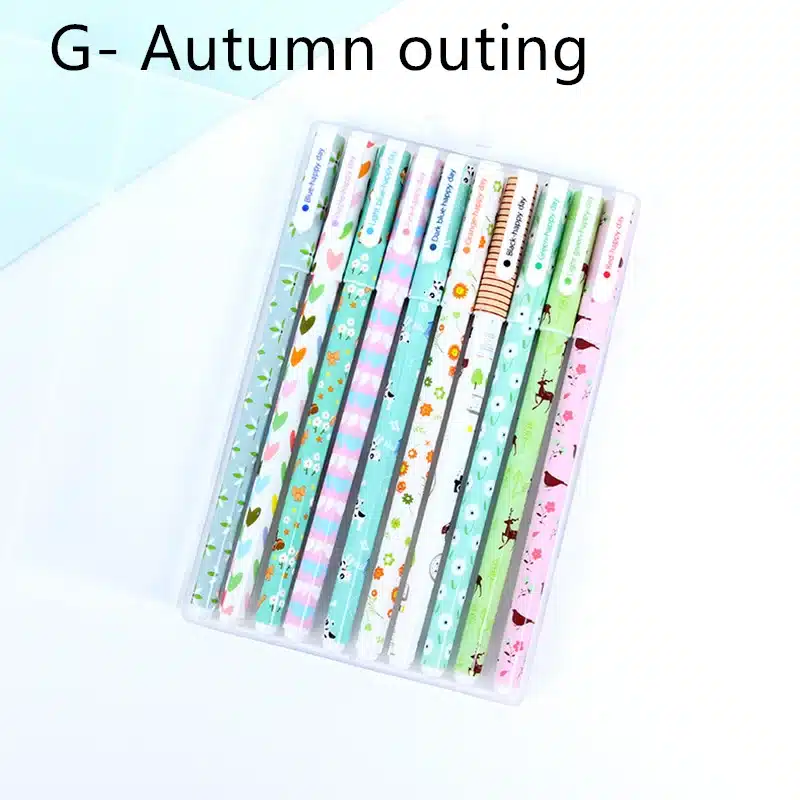 10 pcs/pack Color gel pen Cartoon animal Starry star Sweet floral pens 0.38mm ballpoint Stationery Office school supplies F308 23