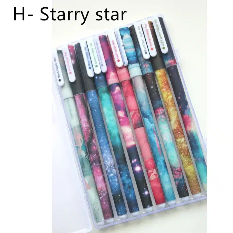 10 pcs/pack Color gel pen Cartoon animal Starry star Sweet floral pens 0.38mm ballpoint Stationery Office school supplies F308 24