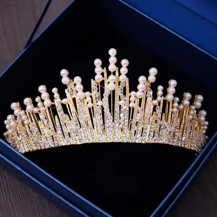 New Vintage Multilayers Luxury Silver Gold Crystal Pearl Tiara Crown Wedding Hair Accessories Bridal Party Jewelry Big Headbands 6