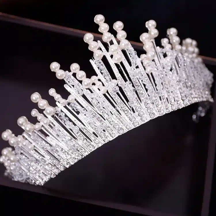 New Vintage Multilayers Luxury Silver Gold Crystal Pearl Tiara Crown Wedding Hair Accessories Bridal Party Jewelry Big Headbands 8