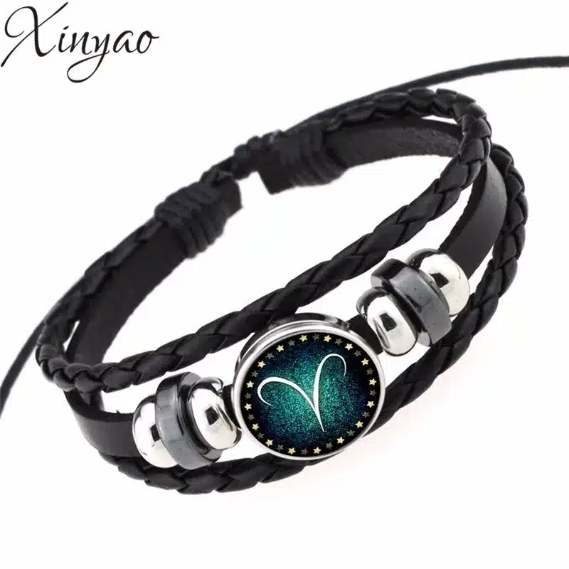 2016 Virgo/Sagittarius/Aquarius/Scorpio/Libra/Capricorn 12 Constellation Bracelet Men Women Braided Leather Bracelets & Bangles 11