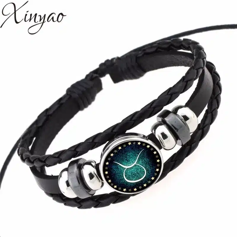 2016 Virgo/Sagittarius/Aquarius/Scorpio/Libra/Capricorn 12 Constellation Bracelet Men Women Braided Leather Bracelets & Bangles 13