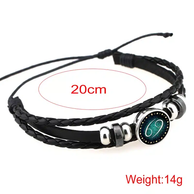 2016 Virgo/Sagittarius/Aquarius/Scorpio/Libra/Capricorn 12 Constellation Bracelet Men Women Braided Leather Bracelets & Bangles 16
