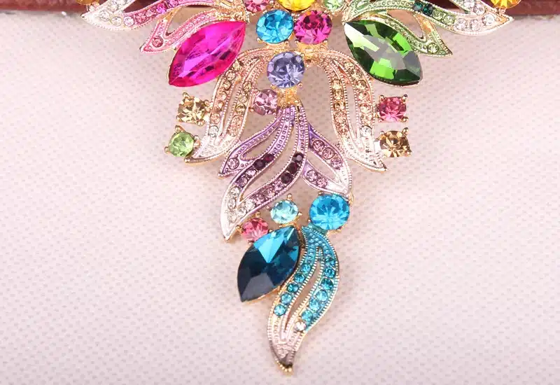 New Fashion Indian Rhinestone Bridal Jewelry Set Wedding Prom Party Accessories Gold Color Necklace Earring Set For Brides Women 13