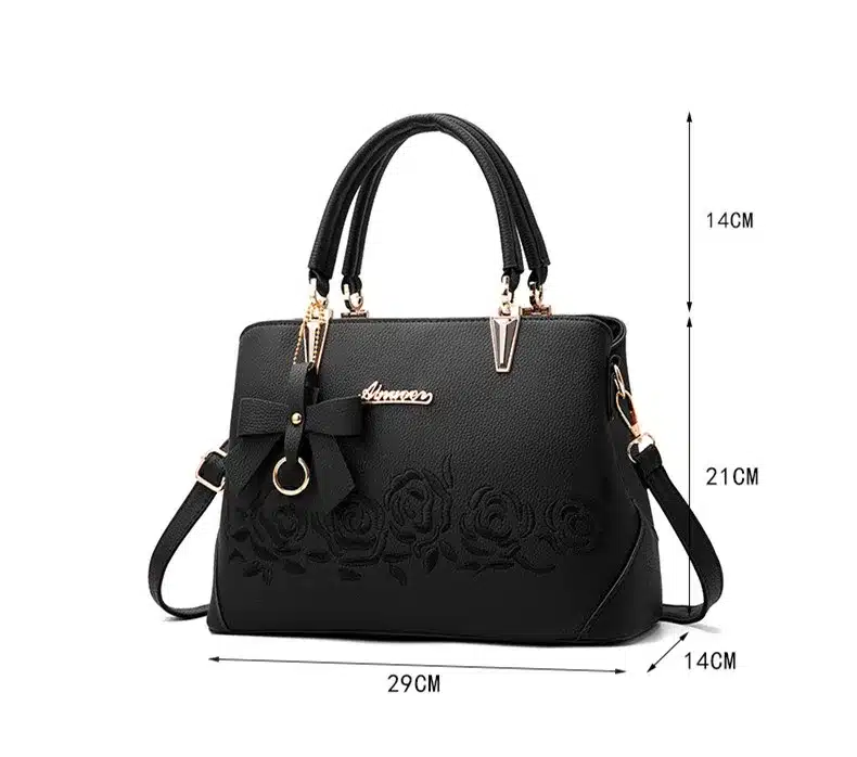 Women Bag Vintage Handbag Casual Tote Fashion Women Messenger Bags Shoulder Top-Handle Purse Wallet Leather 2018 New Black Blue 12