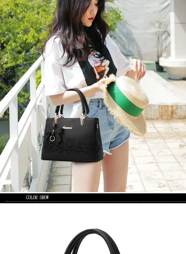 Women Bag Vintage Handbag Casual Tote Fashion Women Messenger Bags Shoulder Top-Handle Purse Wallet Leather 2018 New Black Blue 15