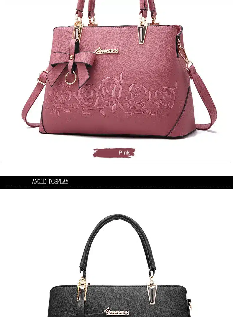 Women Bag Vintage Handbag Casual Tote Fashion Women Messenger Bags Shoulder Top-Handle Purse Wallet Leather 2018 New Black Blue 19