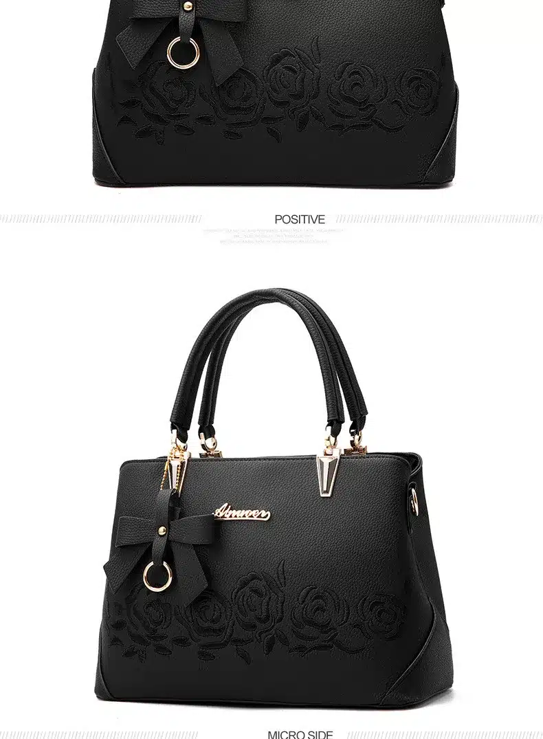 Women Bag Vintage Handbag Casual Tote Fashion Women Messenger Bags Shoulder Top-Handle Purse Wallet Leather 2018 New Black Blue 20