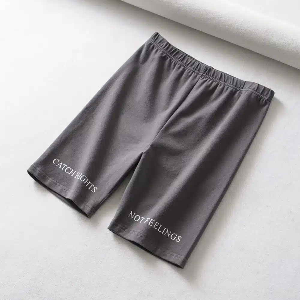 Summer biker shorts 2019 High waist shorts women elastic waist skinny fitness korean casual sexy short Letter print black shorts 27