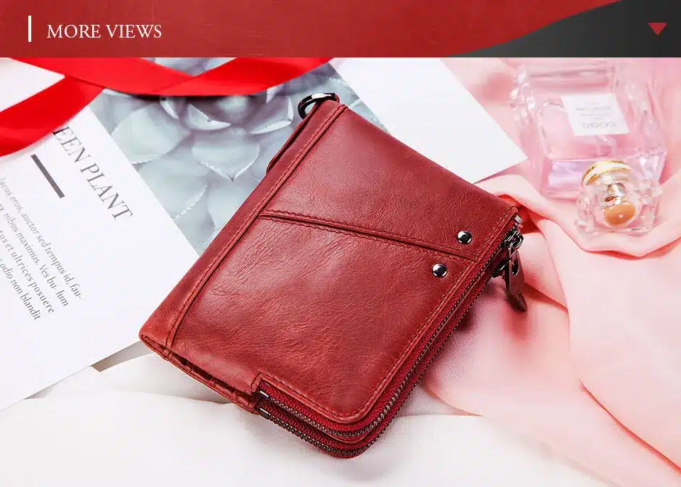 GZCZ 2019 Fashion Women Wallet Genuine Leather Zipper Design Female Short Rfid Purse With ID Card Holder Coin Pockets Mini Walet 30
