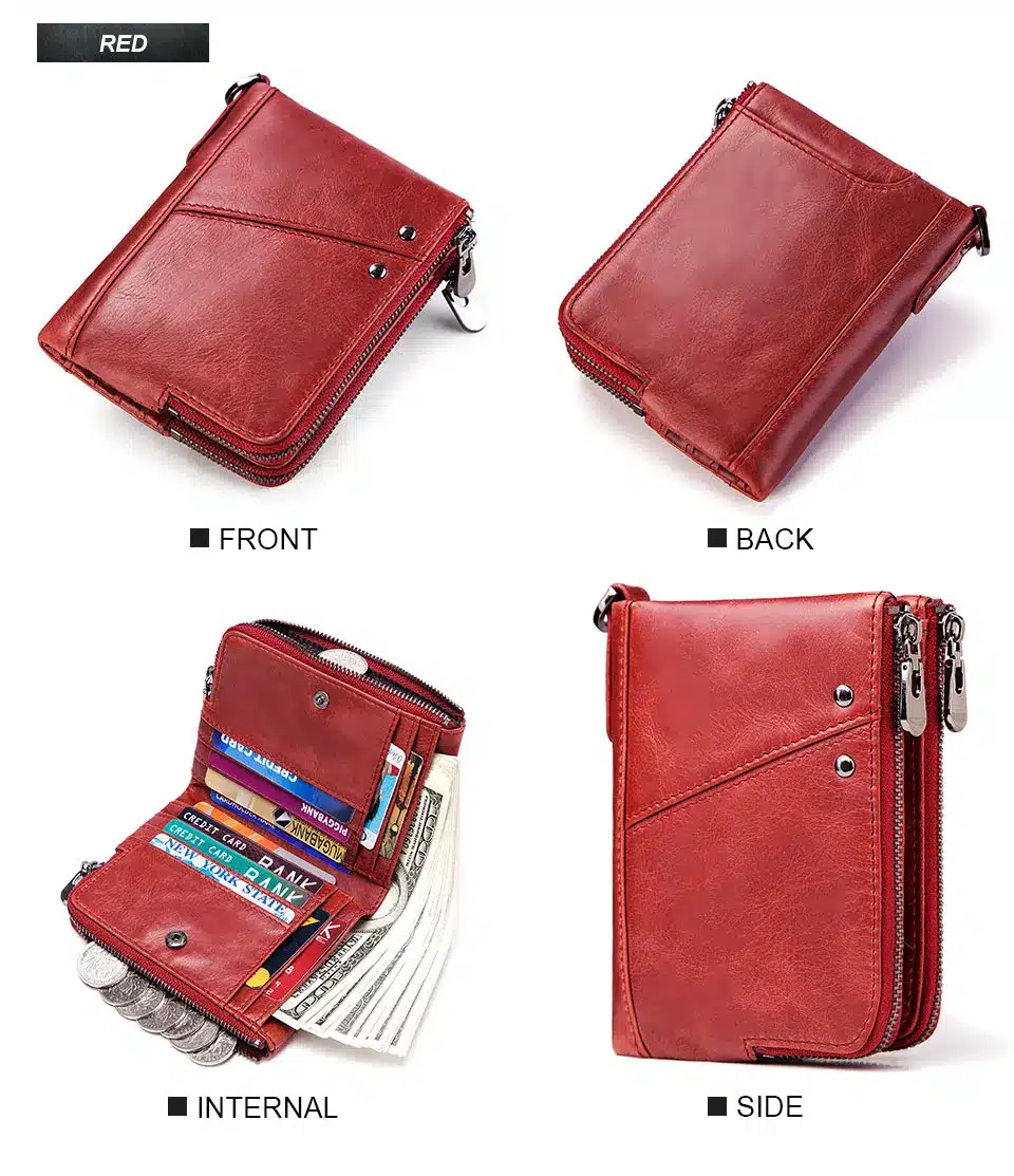 GZCZ 2019 Fashion Women Wallet Genuine Leather Zipper Design Female Short Rfid Purse With ID Card Holder Coin Pockets Mini Walet 31