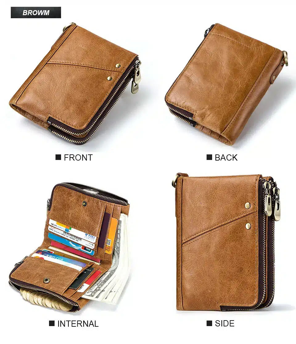 GZCZ 2019 Fashion Women Wallet Genuine Leather Zipper Design Female Short Rfid Purse With ID Card Holder Coin Pockets Mini Walet 33