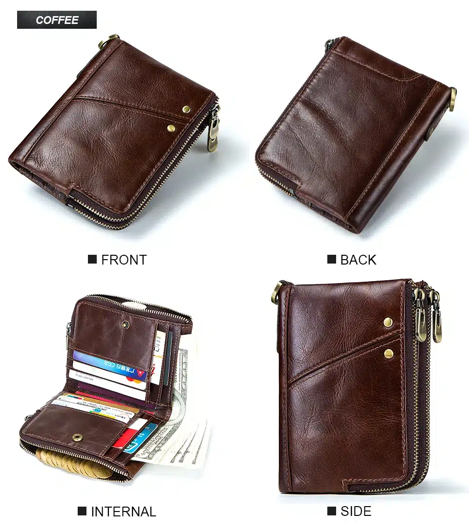 GZCZ 2019 Fashion Women Wallet Genuine Leather Zipper Design Female Short Rfid Purse With ID Card Holder Coin Pockets Mini Walet 35