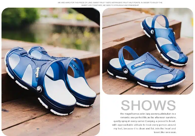 2019 Summer Men's Slippers Clogs Slip-On Garden Shoes Breathable Man Sandals Plus Size Male Beach Shoes Flip Flops Quick Dry 9