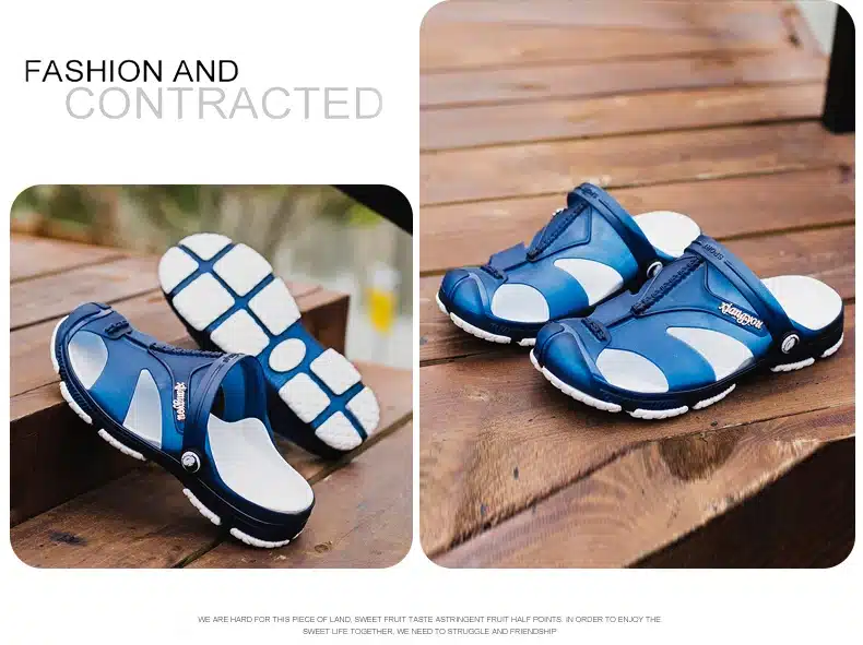2019 Summer Men's Slippers Clogs Slip-On Garden Shoes Breathable Man Sandals Plus Size Male Beach Shoes Flip Flops Quick Dry 10