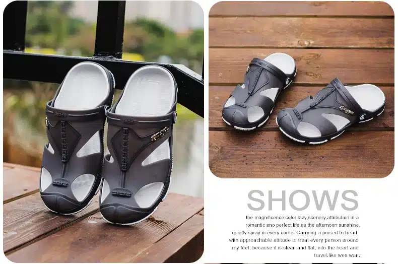 2019 Summer Men's Slippers Clogs Slip-On Garden Shoes Breathable Man Sandals Plus Size Male Beach Shoes Flip Flops Quick Dry 15