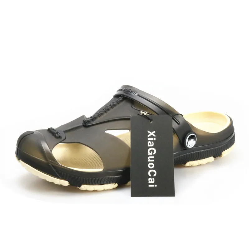 2019 Summer Men's Slippers Clogs Slip-On Garden Shoes Breathable Man Sandals Plus Size Male Beach Shoes Flip Flops Quick Dry 17