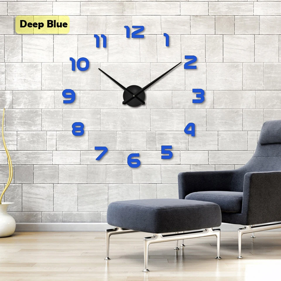 2017 Free Shipping New Clock Watch Wall Clocks Horloge 3d Diy Acrylic Mirror Stickers Home Decoration Living Room Quartz Needle 7