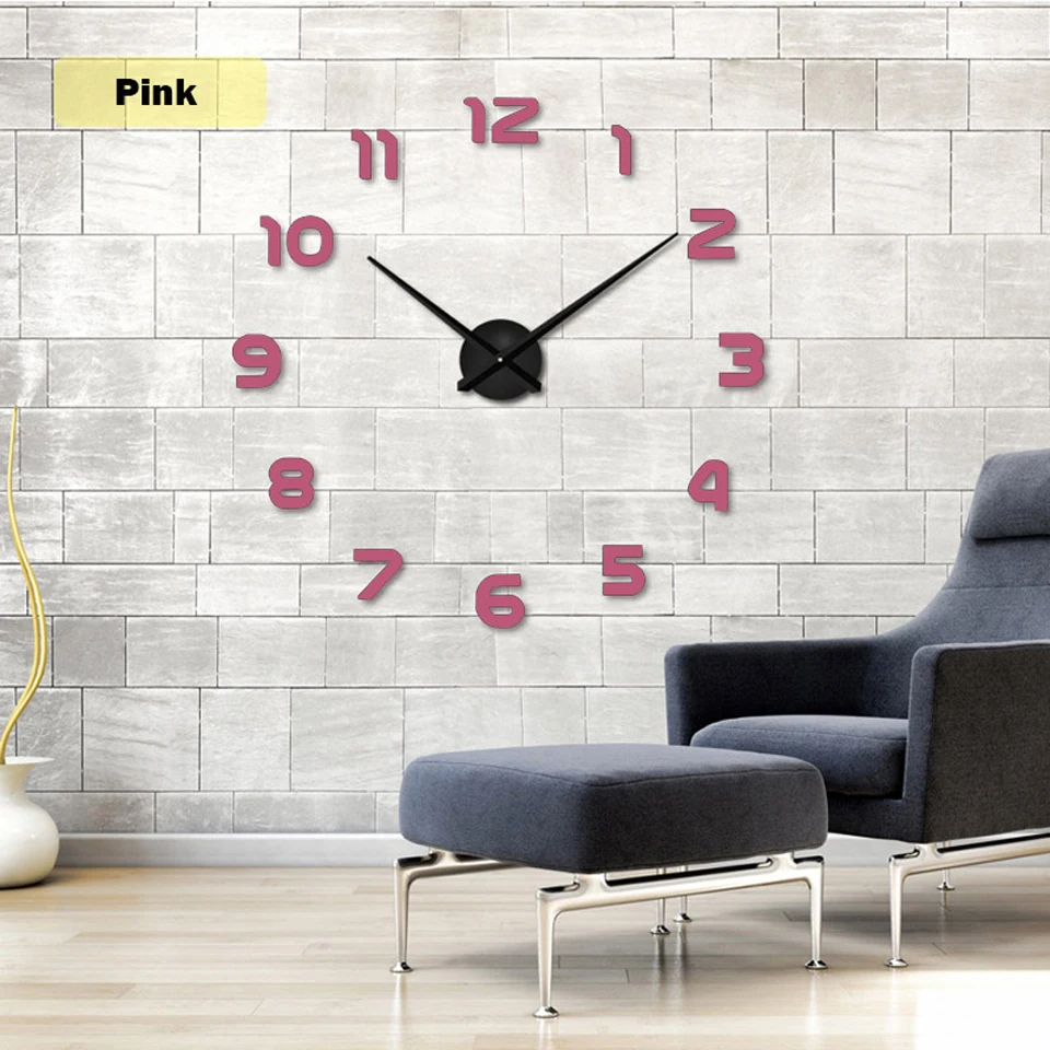 2017 Free Shipping New Clock Watch Wall Clocks Horloge 3d Diy Acrylic Mirror Stickers Home Decoration Living Room Quartz Needle 8