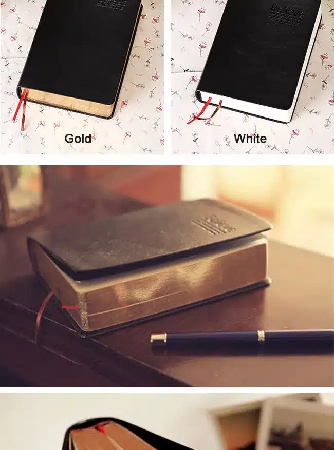 Vintage Thick Paper Notebook Notepad Leather Bible Diary Book Zakka Journals Agenda Planner School Office Stationery Supplies 13