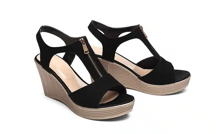 2019 summer women sandals platform wedge sandals women zipper solid summer shoes gladiator sandals big size 32 - 43 12