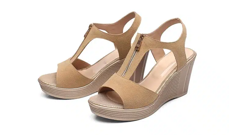 2019 summer women sandals platform wedge sandals women zipper solid summer shoes gladiator sandals big size 32 - 43 17