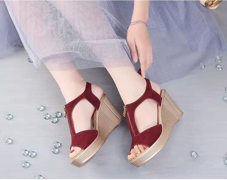 2019 summer women sandals platform wedge sandals women zipper solid summer shoes gladiator sandals big size 32 - 43 24