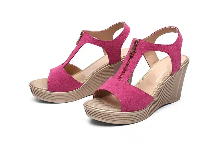 2019 summer women sandals platform wedge sandals women zipper solid summer shoes gladiator sandals big size 32 - 43 28