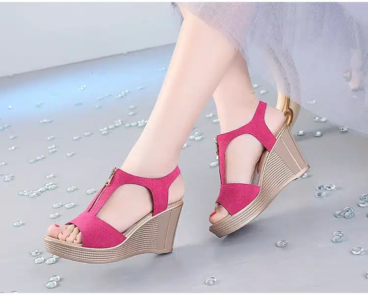 2019 summer women sandals platform wedge sandals women zipper solid summer shoes gladiator sandals big size 32 - 43 29