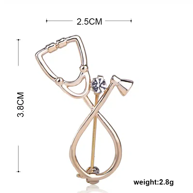 Blucome Black Stethoscope Shape Brooch Shiny Crystal Enamel Pins Accessories For Doctor Nurse Gifts Clothes Lapel Pin Jewelry 11