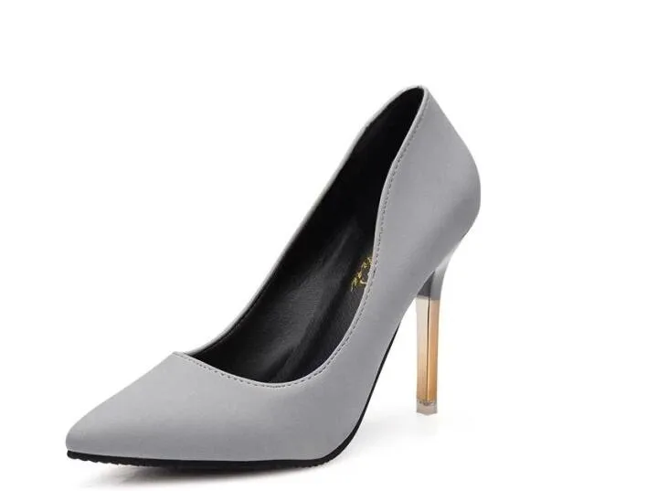 Pumps 2017 summer ol single shoes shallow mouth pointed toe high-heeled shoes thin heels sexy pink women's high-heeled shoes 12