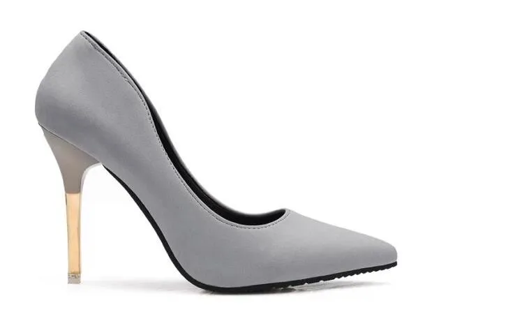 Pumps 2017 summer ol single shoes shallow mouth pointed toe high-heeled shoes thin heels sexy pink women's high-heeled shoes 13
