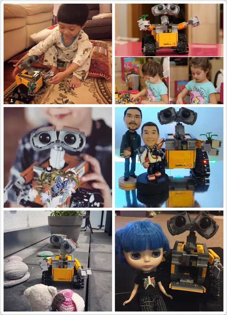lapsed mängivad kollase robotiga, millel on suured silmad ja roomikud