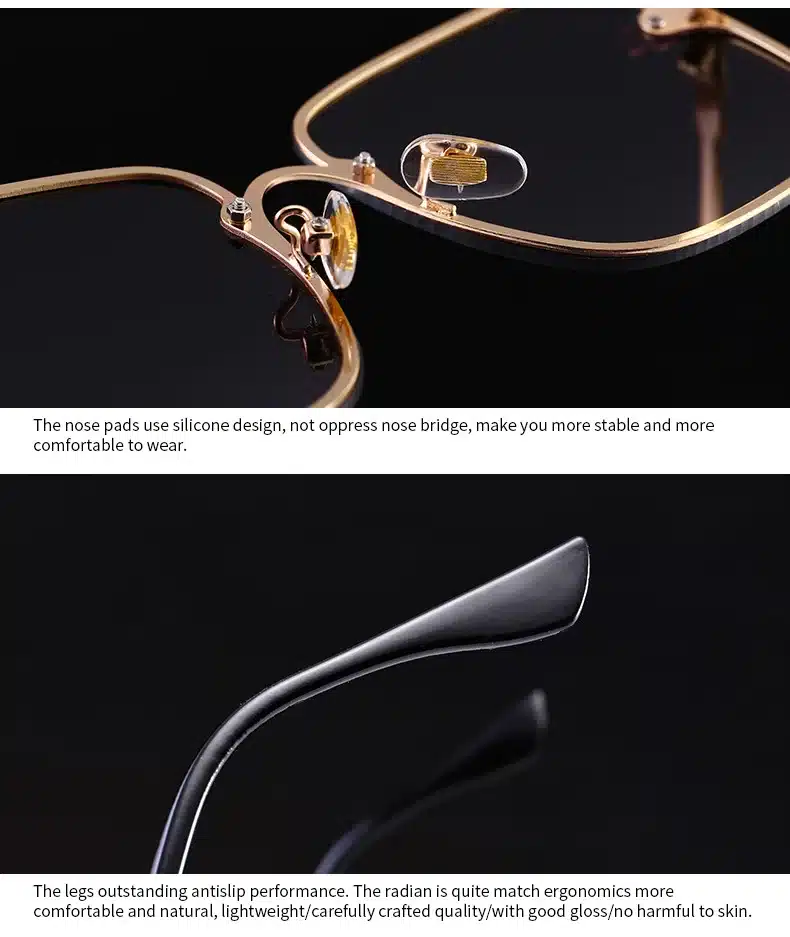 Retro Square Sunglasses Women Brand Designer Bee Metal Frame Oversized Sun Glasses Fashion Female Gradient Shades Oculos UV400 22