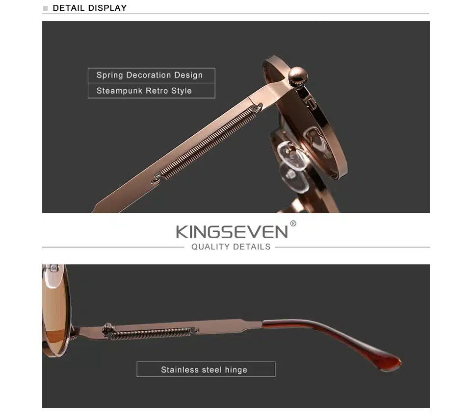 ümmargused prilliraamid metallist detailidega