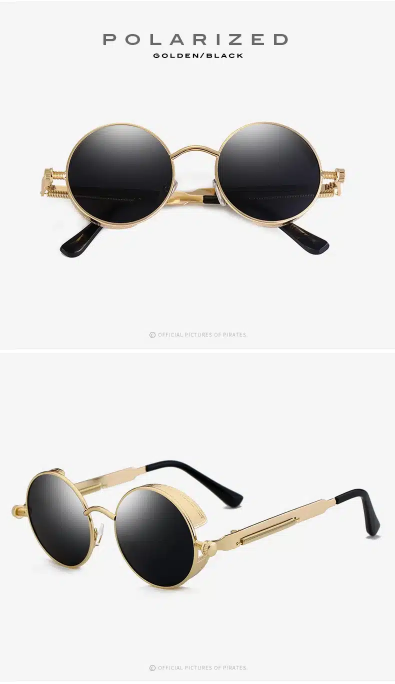 2019 New Round Women Mirror Sunglasses Black/Pink/Blue/Silver Color Stainless Steel UV400 Glasse Frame With Box 8