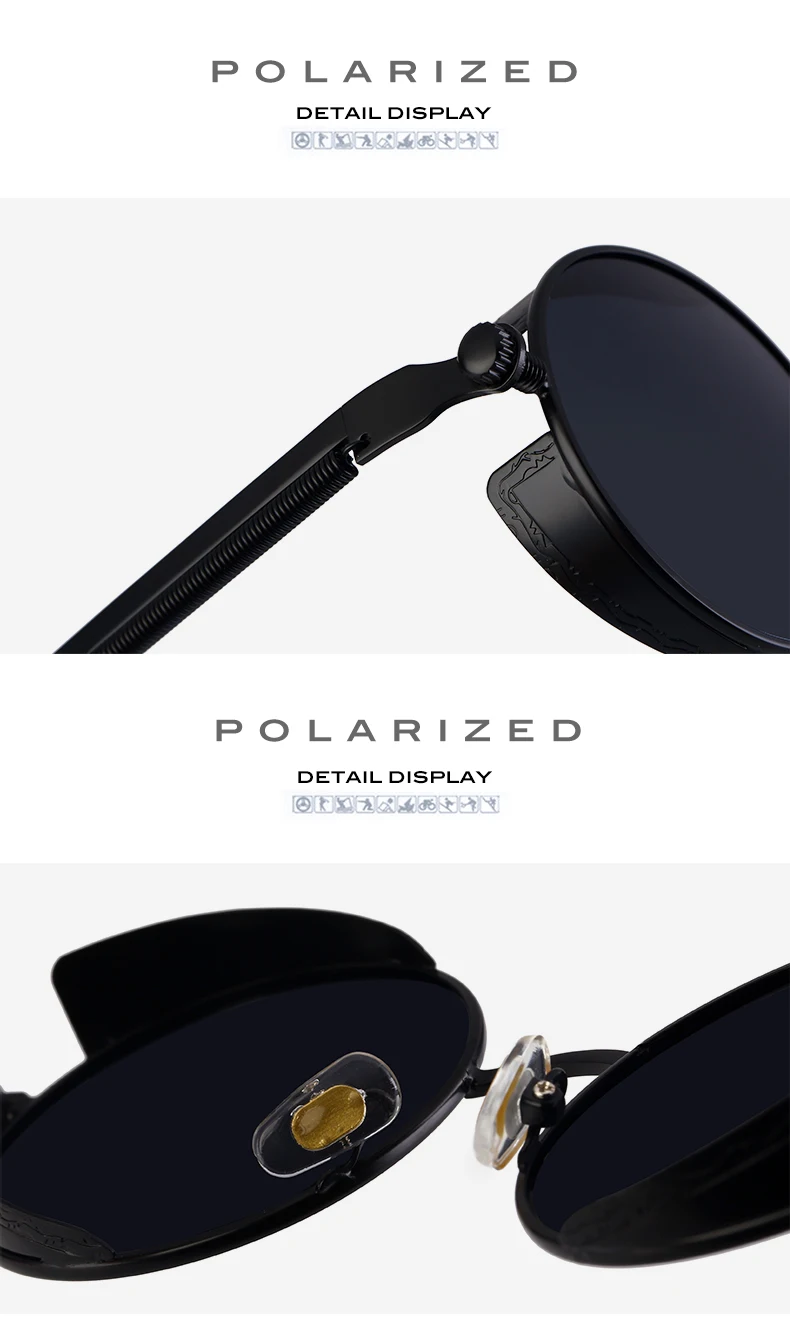 2019 New Round Women Mirror Sunglasses Black/Pink/Blue/Silver Color Stainless Steel UV400 Glasse Frame With Box 15