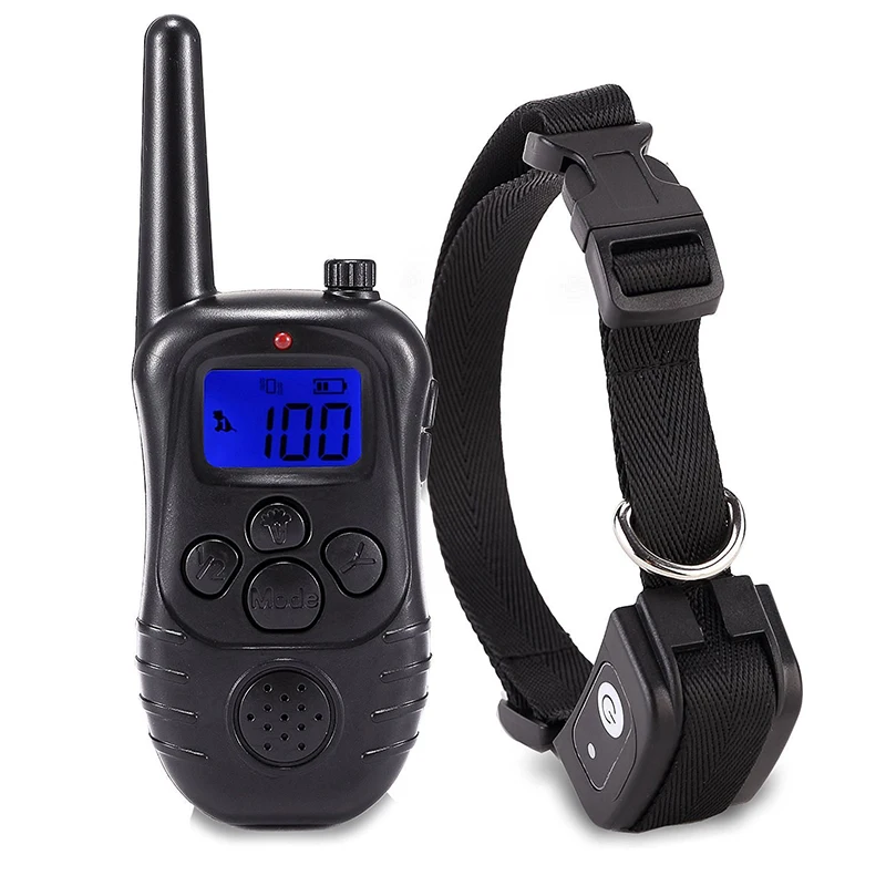 New 300M Remote Electronic Dog Training Collars With LCD Blue Screen Display Rechargeable 100 Levels Pet Electronic Dog Collars 14