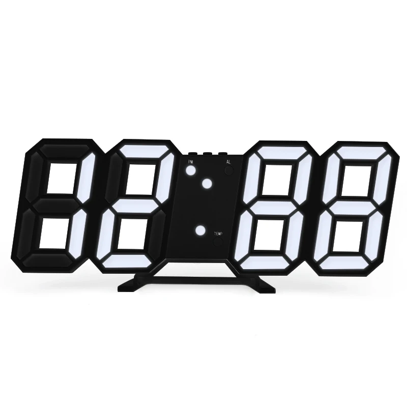 must digitaalne LED kell valgete numbritega