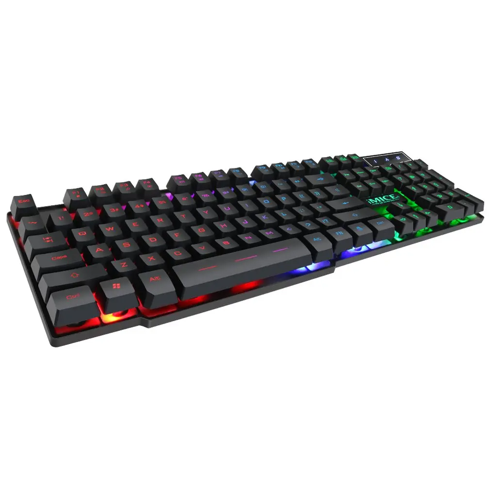 must RGB taustvalgustusega klaviatuur mitmevärviliste LED-tuledega