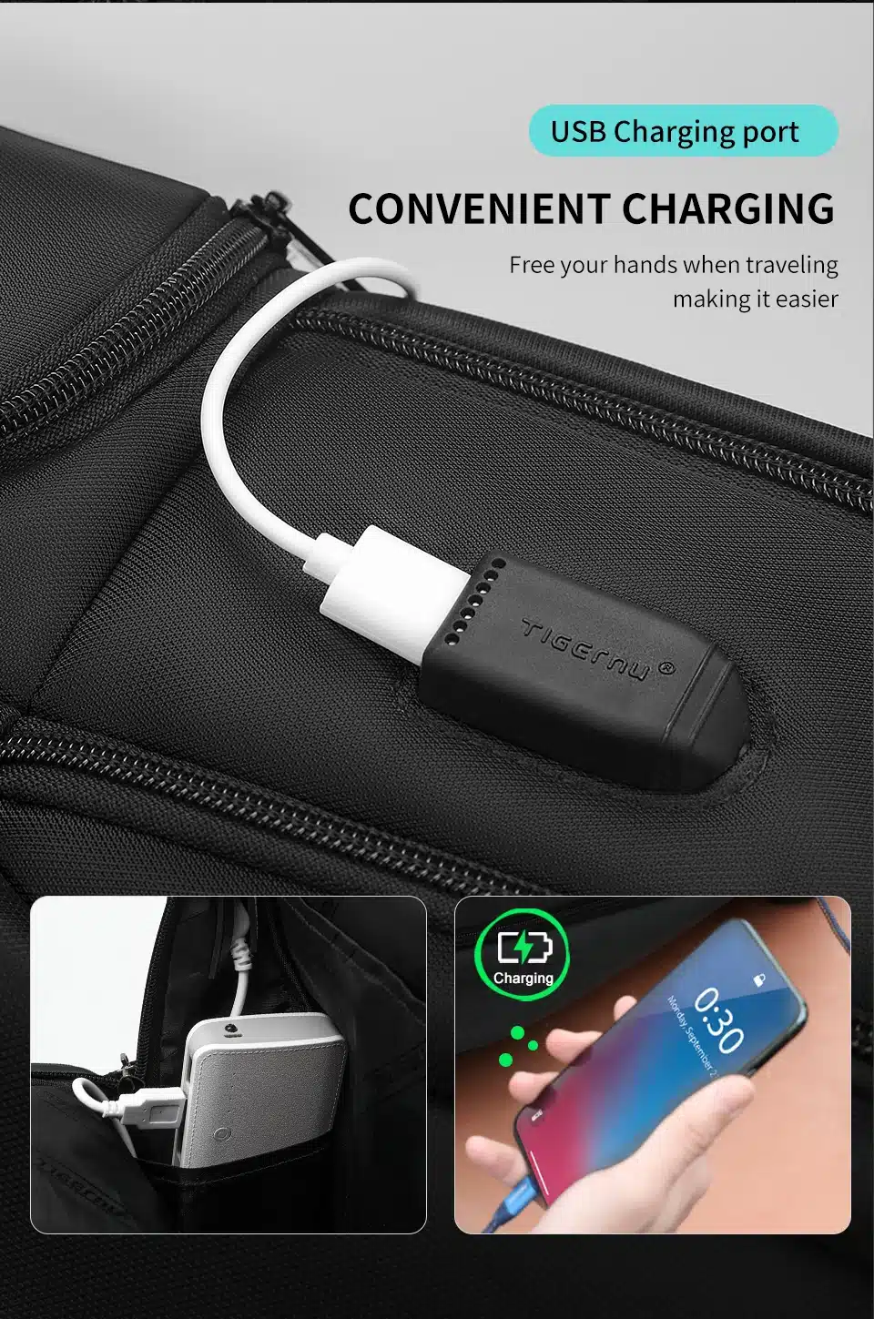 must seljakott usb laadimisportiga