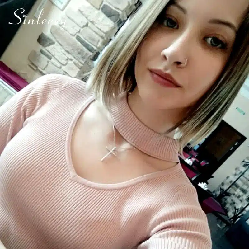 SINLEERY Silver Color Rhinestone Cross Pendant Necklace Chain For Women And Girl Xl402 Free Shipping 42